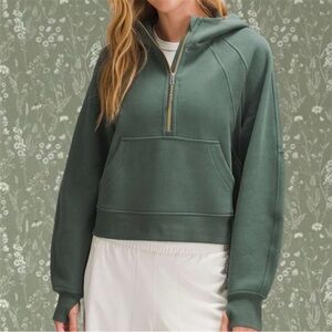 Lululemon Scuba Oversized Half-Zip Hoodie *Gold Zip (Dark Forest)